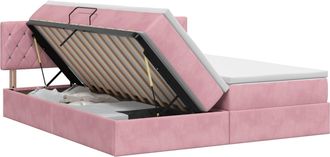 vidaXL Cama Con Almacenamiento Con Cabecera 2 Uds. Rosa Vidaxl