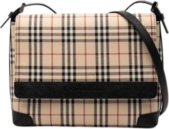 Burberry Pre-owned Cross Body Bags, female, Beige, Size: ONE SIZE Pre-owned Canvas Crossbody Bag