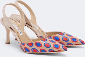 Manolo Blahnik Carolyne polka-dot slingback pumps