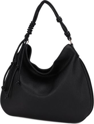 Mali + Lili Yasmin Vegan Leather Hobo Shoulder Bag in Black at Nordstrom
