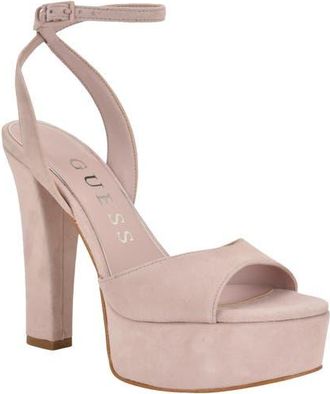 Guess Hitten Ankle Strap Platform Sandal in Light Pink at Nordstrom, Size 6.5