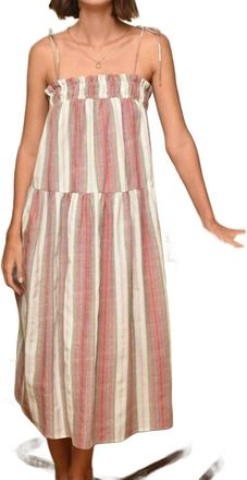 Greylin Heihee Strappy Midi Dress In Fuchsia Olive