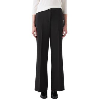 L.k. Bennett Claire Wide Leg Trousers in Black at Nordstrom Rack, Size 14 Us / 18 Uk