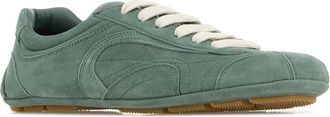 Prada Womens Mint Green Suede Montecarlo Sneakers Salvia