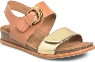 Söfft Peggie Wedge Sandal in Luggage/Gold at Nordstrom Rack, Size 9.5