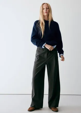 Mango Pantaloni diritti laccio grigio - Donna - XS - MANGO