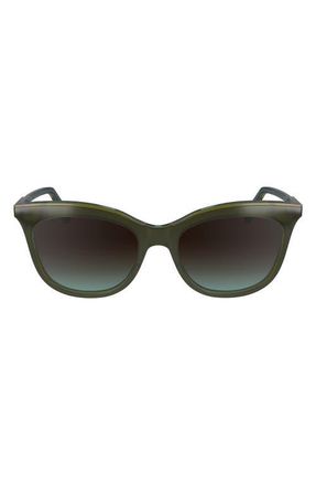 Longchamp 53mm Gradient Cat Eye Sunglasses in Olive/Azure at Nordstrom