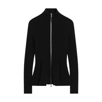 Alaia Cardigan Peplum - Knitwear - Mujer - Negro - S
