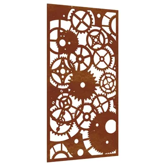 vidaXL Adorno De Pared De Jard&iacute;n Acero Corten Rueda Dentada 105x55 Cm Vidaxl