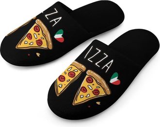 Generic Italian Pizza Mens Slippers Warm Non-Slip Houes Shose Spa Slipper for Home Bedroom
