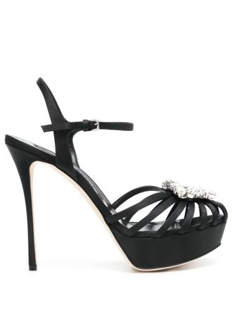 Sergio Rossi 120mm crystal-detailing sandals - Black