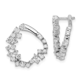 Diamond2Deal 14k White Gold 1 1/2 ct Lab Grown Diamond Fancy Hoop Earrings VS Clarity, D-E Color