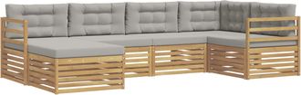 vidaXL Conjunto De Sof&aacute;s De Exterior 6 Uds. Blanco Y Gris Claro Vidaxl