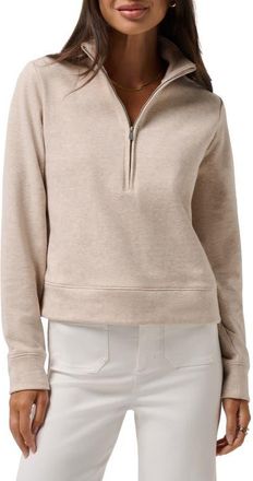 Travis Mathew Cloud Half Zip Pullover in Heather Natural at Nordstrom, Size Xx-Large