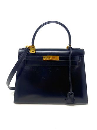 Herm&egrave;s Black Box Leather Kelly Bag 28 Sellier