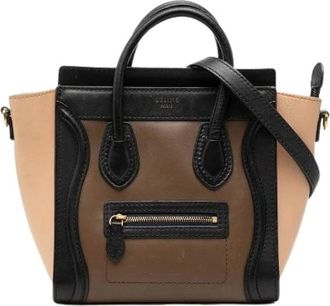 Celine Pre-owned Handbags, female, Multicolor, Size: ONE SIZE Pre-owned Luggage Nano Shopper Tricolor 2way Bag