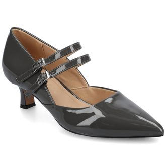 Journee Collection Womens Carnation Medium and Wide Width Kitten Heel Mary Jane Pumps