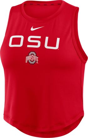 Nike Ohio State One Nike Womens Dri-Fit Cropped Tank Top in Red | 035465NOH-7LB