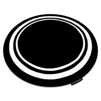 RugsX Rugsx - Alfombra Hampton Border C&iacute;rculo Cuadro Negro Black Circulo 140 Cm