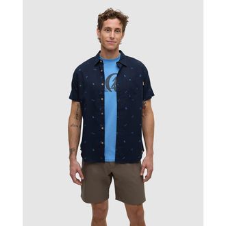 tentree Lake Life Mancos Shirt in Midnight Blue/lake Life at Nordstrom, Size Xx-Large