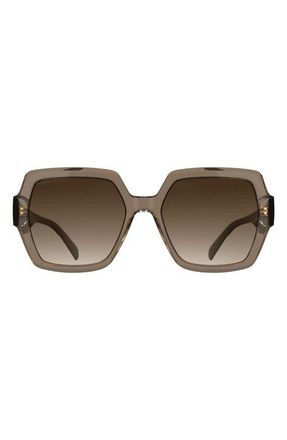 Kendra Scott Dira 56mm Rectangle Sunglasses in Light Brown at Nordstrom