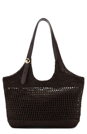 Mango Natural Fiber Tote in Chocolate at Nordstrom
