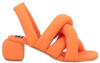 Yume Yume Sausage Heel Sandals for Women in Orange with Square Toe and Heel