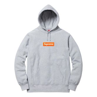 SUPREME FW17 Box Logo Hooded Sweatshirt Heather Grey Bogo SUP-FW17-615