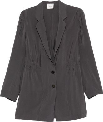 Alysi Womens Silk & Nylon Single-Breasted Blazer Jacket