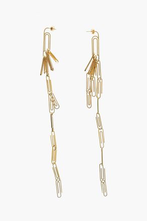 Off-white Maxi Orecchni in Effetto Dorato a Forma di Paperclip Off-White