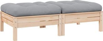 vidaXL Sof&aacute; De Jard&iacute;n De 2 Plazas Con Cojines Madera Maciza Pino Gris Vidaxl