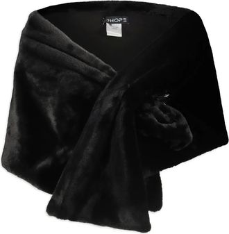 DRHOPE Sciarpa in pelliccia sintetica - Nero
