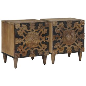 vidaXL Armario De Noche 2 Pcs Marr&oacute;n 40 X 33,5 X 46 Cm Vidaxl