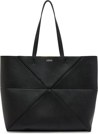 Loewe Puzzle Fold Grained Leather Tote bag - Black - One Size