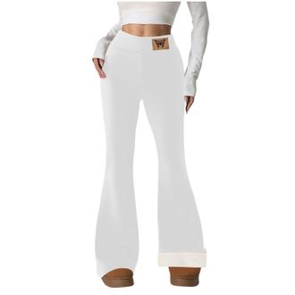 Generic Thermal Tights Women Fleece Lined, Fleece Lined Leggings Women Flared Thermal Legging High Waist Yoga Pants Winter Trousers Running Hiking Gym Legging