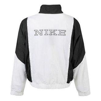 Nike (WMNS) Nike Sportswear Full-length zipper Cardigan Splicing Contrasting Colors Woven Jacket White CJ3686-100