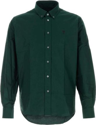Ami Heren, Overhemden, Groen, Maat: XL Katoen