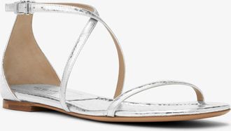 Michael Kors Polly Metallic Python Embossed Leather Sandal