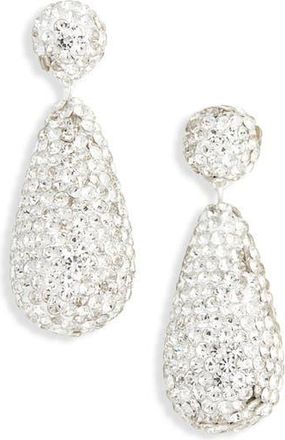 Nordstrom Rack Pav&eacute; Drop Earrings in Clear- Silver at Nordstrom Rack