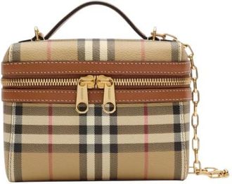 Burberry Beige Check Vanity Mini Crossbody Bag