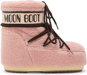 Moon Boot Icon High Pile Fleece Low Boot in Pink at Nordstrom, Size 33