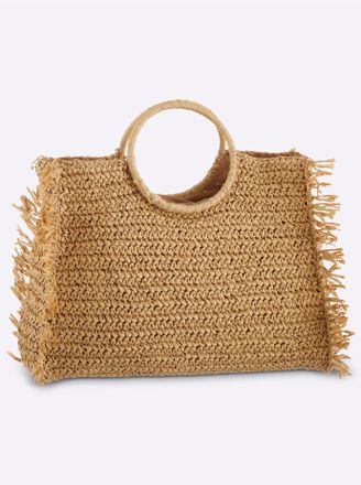 Heine Shopper HEINE, Damen, Gr. B/H/T: 39cm x 33cm x 15cm, natur, 100% Papierstroh, unifarben, Taschen Shopper