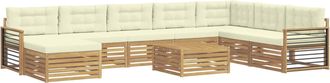 vidaXL Conjunto De Sof&aacute;s De Exterior 9 Uds. Blanco Y Crema Vidaxl