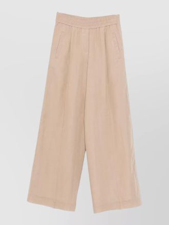 Brunello Cucinelli cotton trousers wide leg side and back pockets