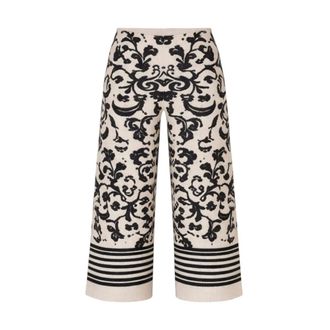 Liu Jo Cropped Trousers, female, Beige, Size: XS Cropped Wide Trousers