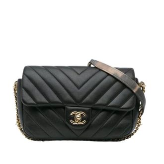 Chanel Pre-owned Quilted Lambskin Flap Crossbody - Dames - Pre-owned - Zwart - Maat: ONE Size Leer