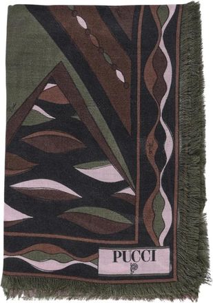 Pucci Dune Print Wol en Zijde Pashmina - Dames - Zijden sjaals - Veelkleurig - ONE Size - Wol - Accessoires