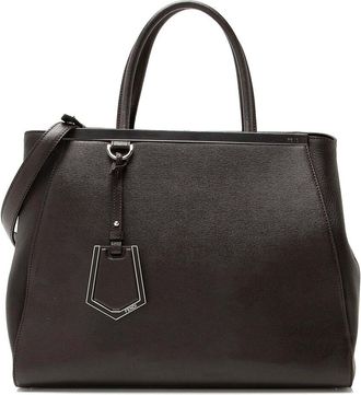 Fendi Fendi Brown Leather 2Jours Medium Tote (Authentic Pre-Loved)