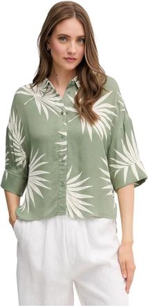 Oui Shirt met bladerprint - Dames - Overhemden - Veelkleurig - XS - Overhemden