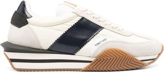 Tom Ford James multi-panel sneakers - men - Polyamide/Calf Leather/Rubber/Fabric - 8 - Neutrals